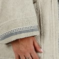 thumbnail image 4 of Unisex Luxurious Plush Turkish Cotton Kimono Robe, Large, Stone-Grey by Blue Nile Mills, 4 of 9