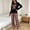 Pink, variant on Womens Blue Plaid Pajama Set, Soft Stretch Long Sleeve Top & Pants, Bow Print Two-Piece Loungewear,Size L