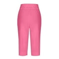 thumbnail image 4 of felwors Summer Pants for Women 2026,Cotton Linen Cropped Pants,Straight Leg Capris Business Ankle Length Chino Trousers (Hot Pink, 3XL), 4 of 6