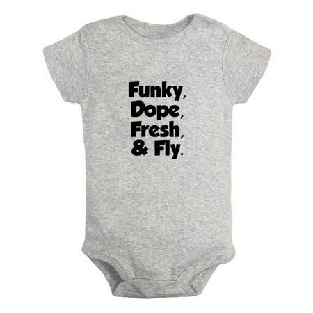 

Funky Dope Fresh & Fly Funny Rompers For Babies Newborn Baby Unisex Bodysuits Infant Jumpsuits Toddler 0-12 Months Kids One-Piece Oufits (Gray 18-24 Months)