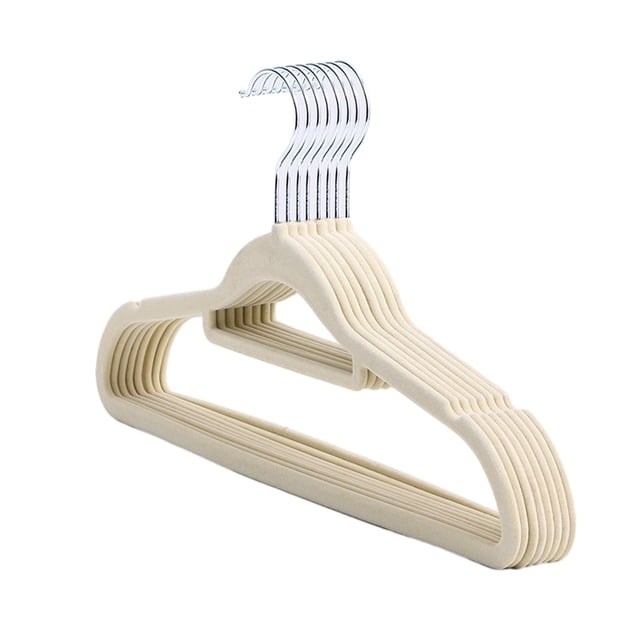Clothes Drying Rack Flocked Clothes Hanger Home Adult Non-Slip Drying Rack No Mark Hanger, 16.5 Inches, 10-Pack, Great For Adult Closets, Clothes, Pants, Coat And More
