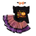 thumbnail image 5 of NIEWTR Newborn Baby Girl Outfits Girls' Halloween Party Outfit With Flying Sleeves Top Mesh Skirt Three Piece Skirt Set, 5 of 7