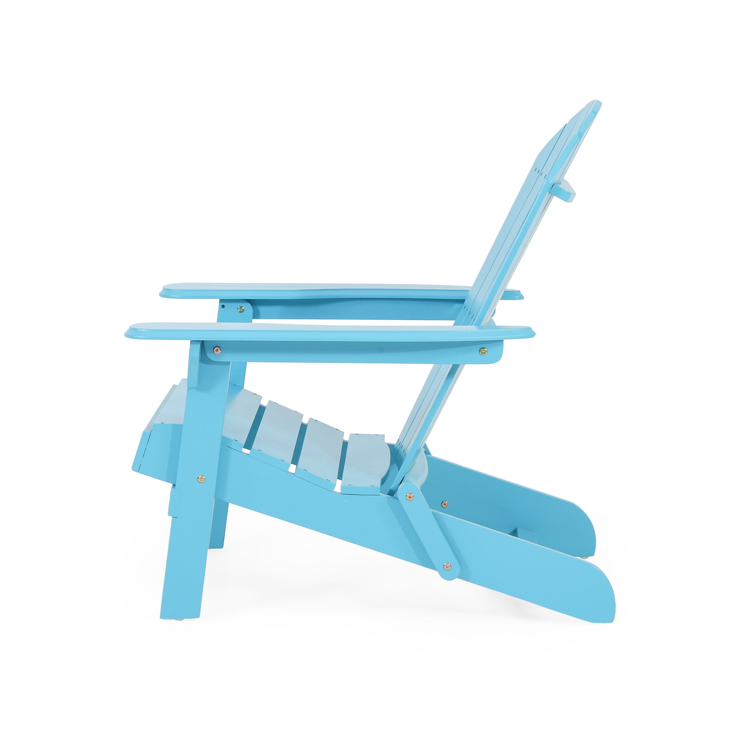 Carla Acacia Wood Outdoor Folding Adirondack Chair, Set of 2, Teal