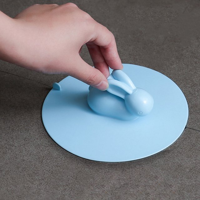 Homerr Floor Drain Cover Rabbit Handle Design Drain Cover Bathtub Drain Stopper Silicone, with Rabbit Handle, Universal Fit
