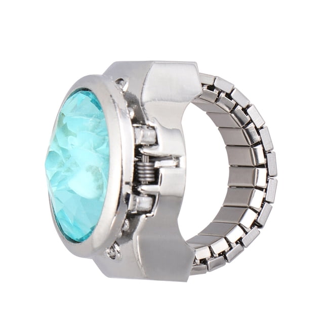 EeaseMX Anillo de dedo ovalado especial, de cuarzo, a la moda, para hombre y mujer (azul lago)