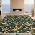 thumbnail image 2 of Design&I 8'x10' Washable Area Rug Tiled Patchwork Design Interlocking Shapes Modern Grid Layout for King Size Bedroom, Under Bed, Sleek Flatweave Pet Friendly, 2 of 7