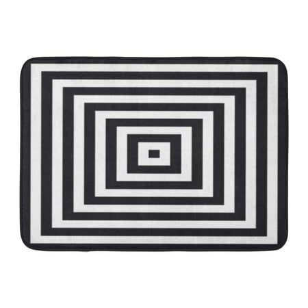 Godpok Triangle Black Geometric Retro Vintage Design White Stripes Abstract Rug Doormat Bath Mat 23 6x15 7 Inch