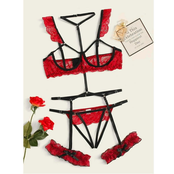 Ketyyh-chn99 Lingerie Sets for Women No Underwire Bras Seamless Underwear  High Support Wirefree Everyday Wear 2030 Red,XL