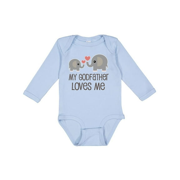 Inktastic My Godfather Loves Me Godson Boys or Girls Long Sleeve Baby Bodysuit