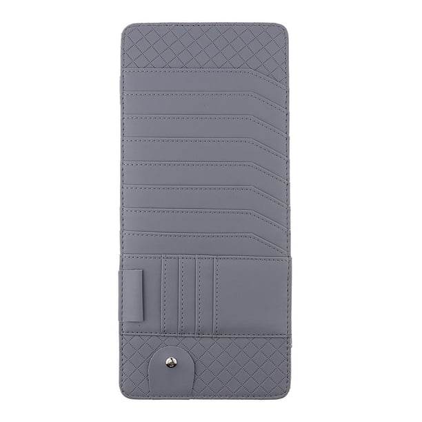 Visera de material cuero PU, y soporte para CD-DVD, organizador de almacenamiento, accesorios interiores para automóviles, almacenamiento de gris