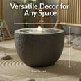 thumbnail image 6 of Sunnydaze Oval Bowl Gray Outdoor Bubble Fountain, LED Light, 6 of 13
