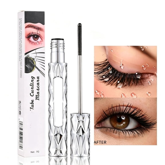 Black Mascara for Older Women 60 Plus, Washable Metal Mascara Wand, Waterproof Curling Volumizing Mascara for Fine Short Eyelashes Daily Makeup