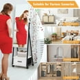 thumbnail image 3 of Giantex Freestanding Jewelry Cabinet, Jewelry Makeup Storage Organizer, Mobile Jewelry Armoire, White, 3 of 8
