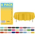 thumbnail image 1 of Shiyou-Nappe en Plastique Premium Jaune Jetable (6 Pack) Nappe Ronde (84 Po) Nappe de Fête Jetable, Nappe Ronde Parfaite pour Toute Table jusqu'à 6 Pieds, 1 of 4