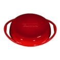 thumbnail image 4 of Double Handled Enameled Red Cast Iron Round Tarte Tatin Dish Pan Mini Roasting Dish, 4 of 9