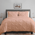 thumbnail image 2 of KOMFIT 800 Thread Count Pinch Pleated Duvet Cover set 100% Egyptian Cotton with Zipper Closure & Corner Ties 1 Duvet Cover & 4 Pillow Shams Peach Solid , Twin/Twin XL (68x90), 2 of 6