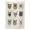 thumbnail image 3 of Ambesonne Indie Tablecloth Rectangular Table Cover, Pet Cat Portraits, 60"x84", Tan Beige Taupe, 3 of 4