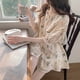 thumbnail image 5 of Pijama de manga corta,Pijama de manga corta para mujer Conjunto de pijama con botones Ropa de estar por casa de manga corta Estética elegante, 5 of 8