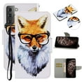 thumbnail image 1 of SaniMore for Samsung Galaxy S23 6.1" 2023 Wallet Case, Color Painting Pattern with Kickstand Card Slots Detachable Wrist Strap Girls Women PU Leather Case Magnetic Clasp for S23, Fox, 1 of 8