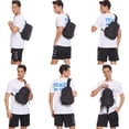 thumbnail image 3 of Small Black Sling Crossbody Backpack Shoulder Bag for Men Women, Waterproof Small Sling Bag for Men Crossbody Bag Men Small Backpack Men Purse Sling Bag Backpack for Men Women Hiking, 3 of 5
