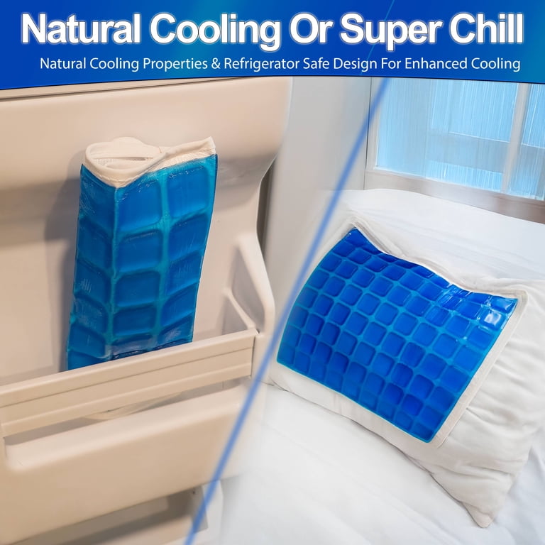 Cooling Gel Pillow Pad with Chill Gel Cells & Elastic Straps