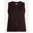thumbnail image 6 of Scenario Women's Button Front Textured Sweater Vest, Lightweight, Sizes XS-XXXL, 6 of 7