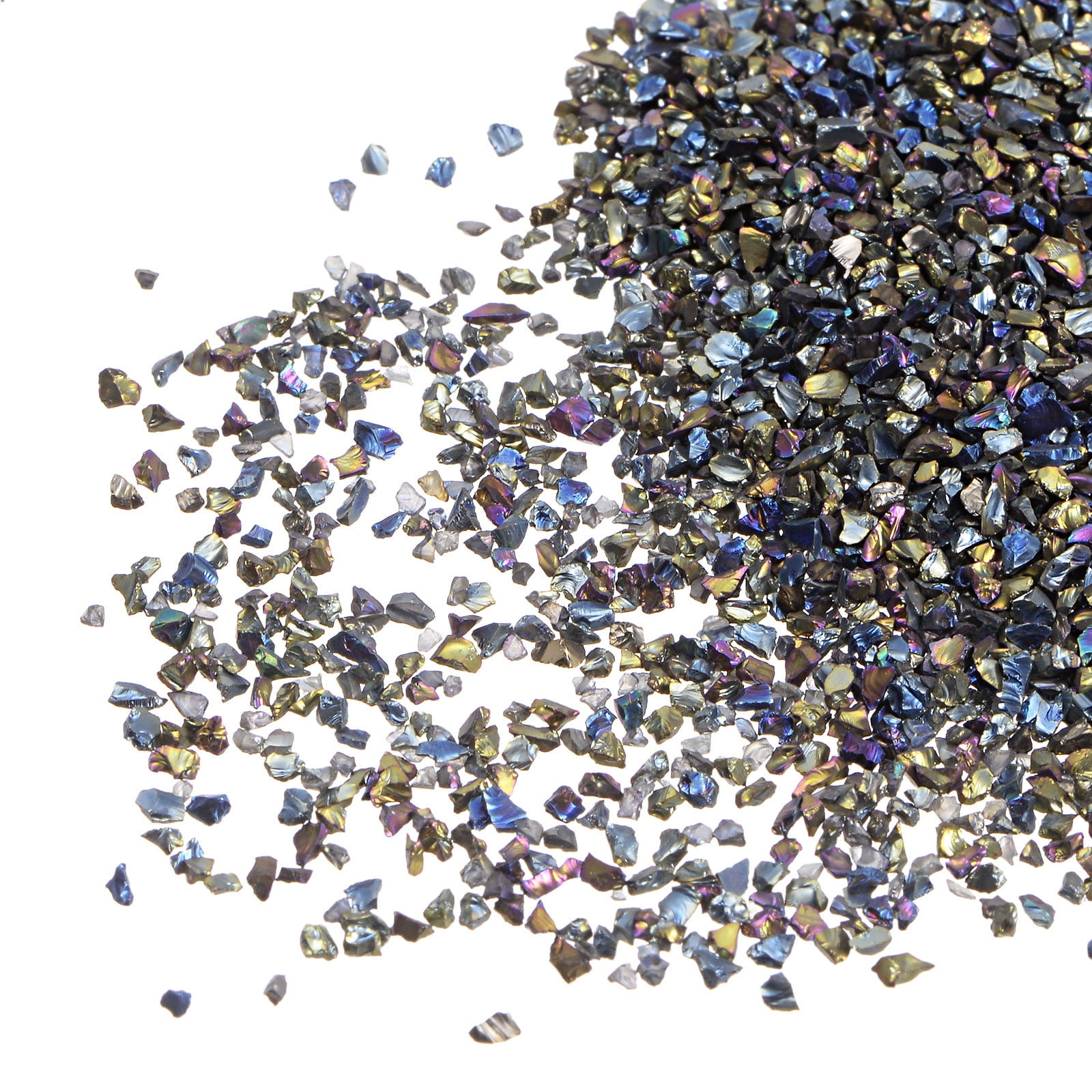 20g D'éclats De Verre Concassé Argenté 2-4 Mm - Pailletés, Irréguliers