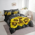 thumbnail image 4 of Feelyou Fashion Yellow Rose Bedding Comforter Set 7pcs for Couple, Romantic Flower Floral Queen Bedding Sets, Happy Valentine's Day Reversible Queen Sheet Sets, Ultra Soft Bedroom Decor, 4 of 9