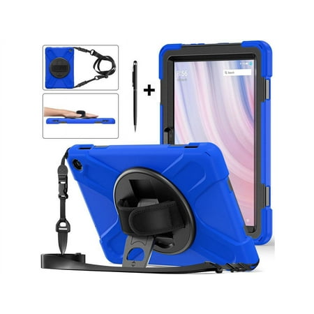 Case for Amazon Kindle Fire HD 10 13th Generation 2023 10.1 inch, Shockproof Cover with Pencil Holder & Kickstand Hand & Hand/Shoulder Strap/Stylus Pen