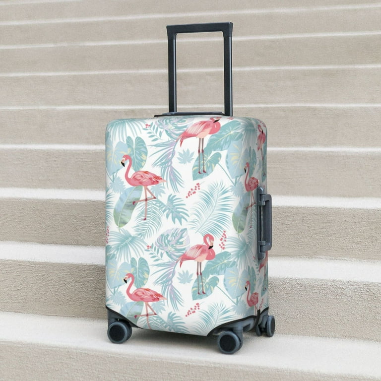 Susaid Tropical Flamingo Print Elastic Washable Suitcase Cover