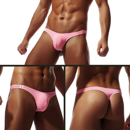 

Seyurigaoka Seyurigaoka Ice Silk Mens Sexy Briefs G-Strings Lingerie Low Rise Underwear Tangas Thongs Bikini Underpants T-Back