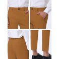 thumbnail image 6 of INSPIRE CHIC Men's Cropped Dress Business Pants Straight Fit Flat Front Suit Trousers 36 Brown, 6 of 7