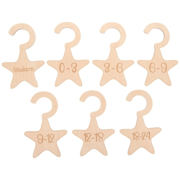 FRCOLOR  7 Pcs Hangers Wooden Baby Wardrobe Dividers Newborn