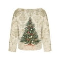 thumbnail image 5 of FDGIU Women's Christmas Long Sleeve T-Shirt - Lightweight Christmas Tree Graphic Top, Snowflake Sequined Blouse, Xmas Vacation Casual Sweatshirt, 5 of 6