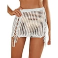 thumbnail image 2 of Aunavey Crochet Cover Up Skirt for Women Sheer Hollow Out Swimsuit Beach Mini Skirt Bikini Net Coverups, 2 of 6