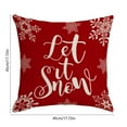 thumbnail image 3 of PuSpu Xmas Linen Pillow Cover 45x45 cm, Snowflake/Plaid Print, Soft Short Fabric, Festive Red-White Cushion Case for Sofa, Holiday Décor, Zipper Closure, Durable & Washable, Seasonal Home Accent, 3 of 6
