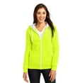 thumbnail image 2 of District - Juniors The Concert Fleece Full-Zip Hoodie Dt801 - Neon Yellow - M, 2 of 6