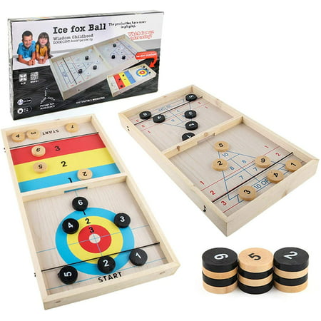 Fast Sling Puck Game 2 in 1 -Large Table Desktop Battle Ice Ball Air Hockey Game Slingpuck Board Game for Adults Kids Family, Desktop Sport Board Game for Family Game Night Fun