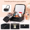 thumbnail image 4 of Cosmetiquera para Maquillaje, Estuche de Maquillaje con Espejo LED Desmontable, Puff para Polvo,Neceser Pequeño de Maquillaje,Juego de Brochas de Maquillaje,Cosmetiquera de Viaje, Bolso Portátil, 4 of 7