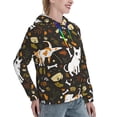 thumbnail image 6 of Fotbe Bones And Leaves Pattern Womens Long Sleeve Hoodie, Pullover Hooded Sweatshirt, Kangaroo Pocket Hoodie with Eye-catching Drawstrings-Small, 6 of 7