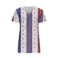 thumbnail image 4 of Xihbxyly Womens Plus Size Tops Summer Short Sleeve T-Shirt Casual Loose V Neck Tee Shirts July 4 Shirts for Women Independence Day Tops, 4 of 5