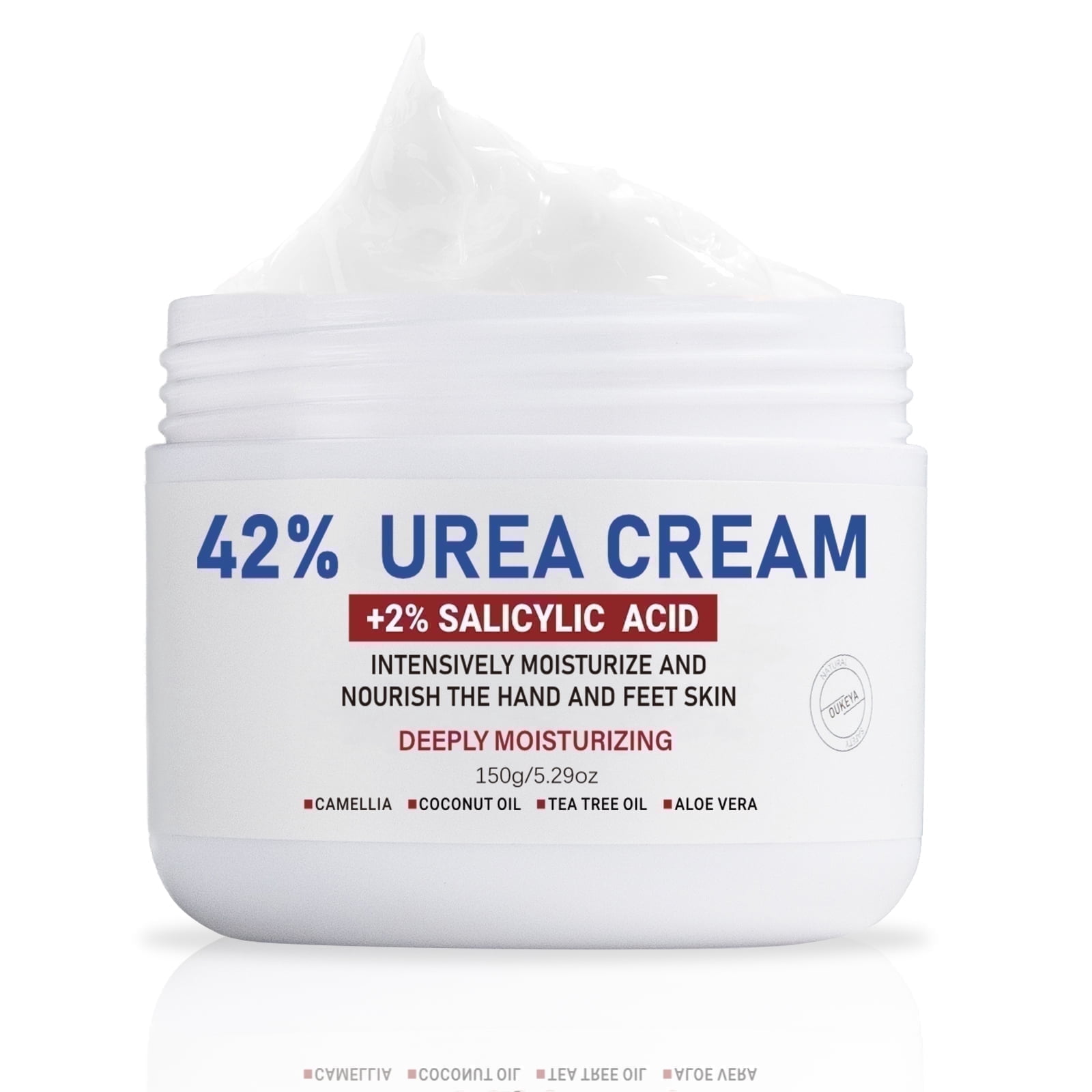 OUKEYA Urea & Salicylic Acid Cream for Dry, Cracked Skin - 42% Urea + 2% Salicylic Acid, 5.29 oz
