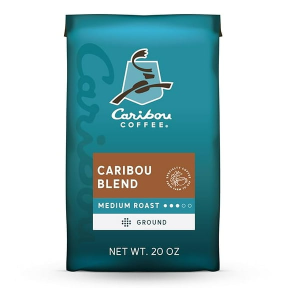 Pack of 1 Caribou Coffee, Medium Roast Ground Coffee - Caribou Blend 20 Ounce Bag - Packaging May Vary
