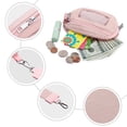 thumbnail image 3 of URSOFINE Small Nylon Wristlet Wallet for Women – Zip-Around Mini Coin Purse with Clear ID Window & Detachable Strap, Lightweight Card Holder for Travel, Gym & Everyday Use （Pink）, 3 of 6