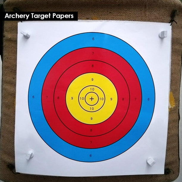 10 Uds. De papel para tiro con arco, equipo de 400x400mm, papel de entrenamiento para dardos, juego de práctica de entrenamiento con arco