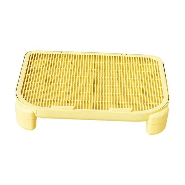 Almencla Tapis de Litière pour Chat Multifonctionnel Surélevé Anti-Traçage Intérieur Détachable Marche Jaune 9cm