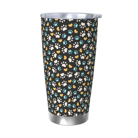 

Zeuib Paw Animal Printed 20oz Stainless Steel Insulated Car Cup Stainless Steel Thermal Cup Vacuum Insulated Leak-proof Travel Mug Cup-Without Straw