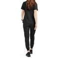 thumbnail image 4 of Tafford Active Stretch Women’s Cargo Jogger Scrub Set – Includes V-Neck Top and Elastic Jogger Pant (XX-Large, Onyx Black), 4 of 6