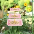 thumbnail image 4 of 10-Inch Hanging Glass Bird Bath, Hummingbird Feeder with Rust-Proof Chains, Garden Yard Decoration, Easy-Clean Shallow Bowl for Outdoor Bird Attraction, 4 of 6