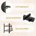 thumbnail image 6 of Amuzer Low Loft Bed with 6 Storage Drawers,LED Lights, Metal Loft Bed Twin Size with Open Storage Shelves, with 15" H Safety Guard Rail, Black, 6 of 10